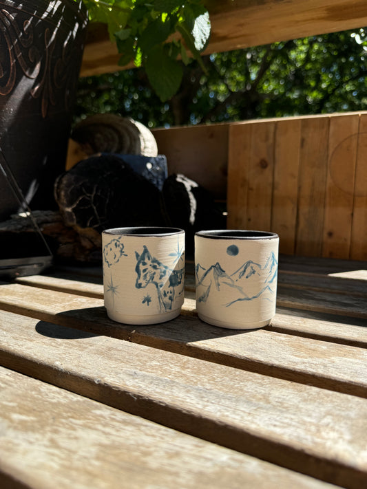 Handpainted espresso cup set