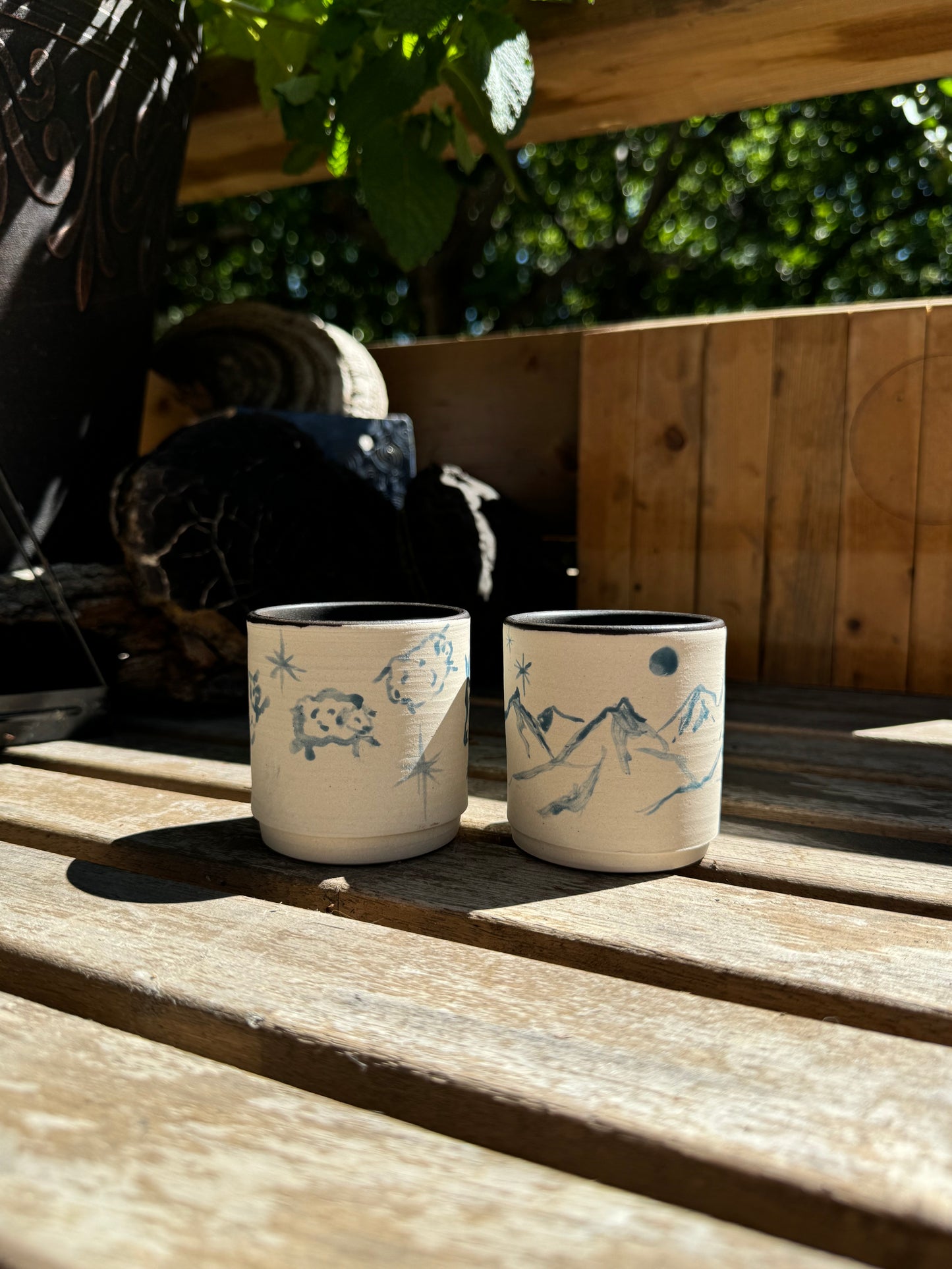 Handpainted espresso cup set